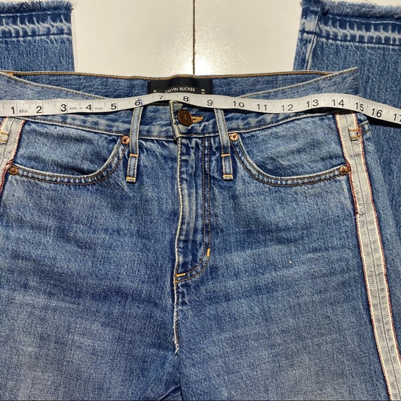 Calvin Rucker Rebel Selvage High Vintage Straight 100% Cotton Raw Hem Jeans 27 - Picture 14 of 15